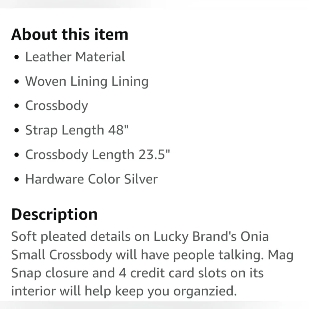 Lucky Brand Onia Small Crossbody- Leather - Picture 13 of 13